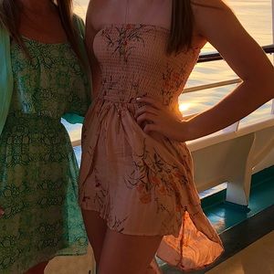 Peach high-low romper size S